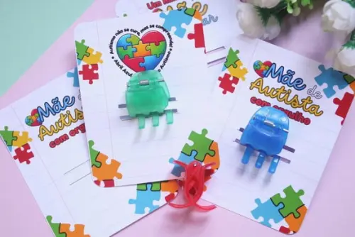 Card com Prendedor de Cabelo- Autismo