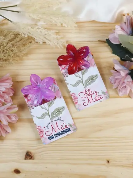 Card com Prendedor de Cabelo- Dia das Mães
