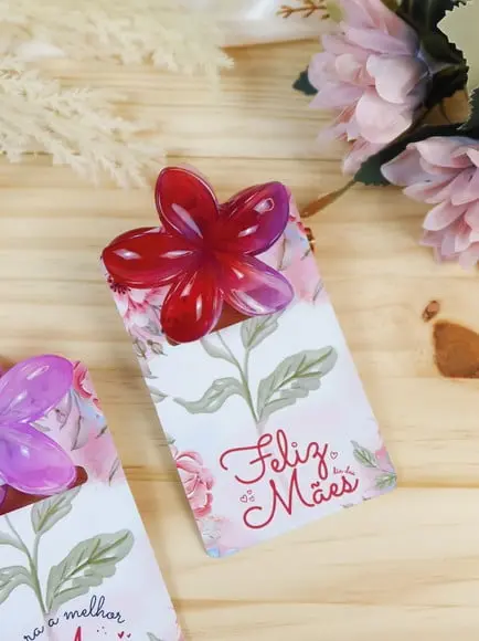 Card com Prendedor de Cabelo- Dia das Mães