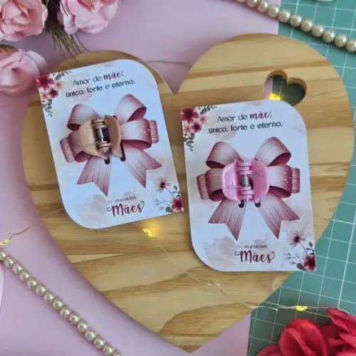 Card com Prendedor de Cabelo- Dia das Mães