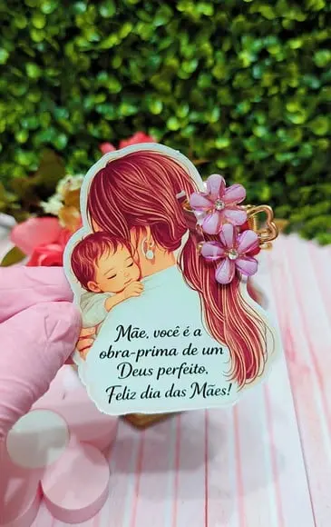 Card com Prendedor de Cabelo- Dia das Mães