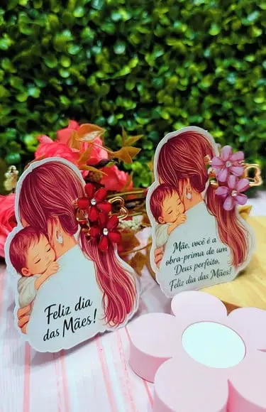 Card com Prendedor de Cabelo- Dia das Mães
