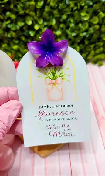 Card com Prendedor de Cabelo- Dia das Mães