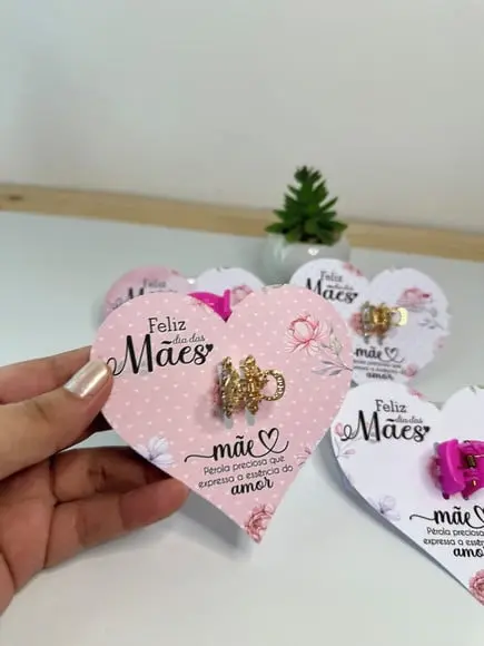 Card com Prendedor de Cabelo- Dia das Mães