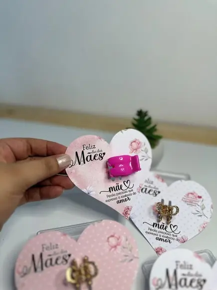 Card com Prendedor de Cabelo- Dia das Mães