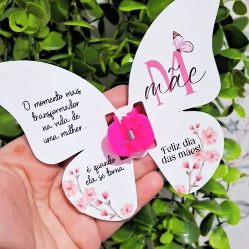 Card com Prendedor de Cabelo- Dia das Mães