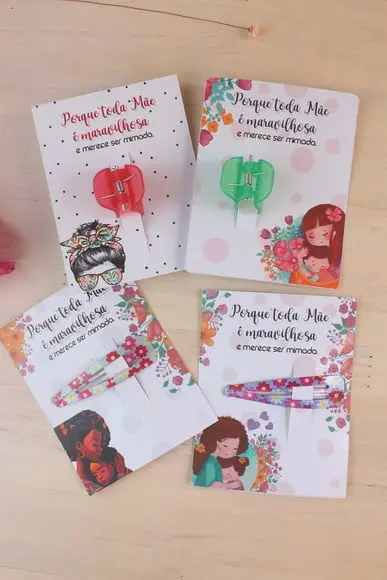 Card com Prendedor de Cabelo- Dia das Mães