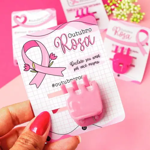 Card com Presilha- Outubro Rosa