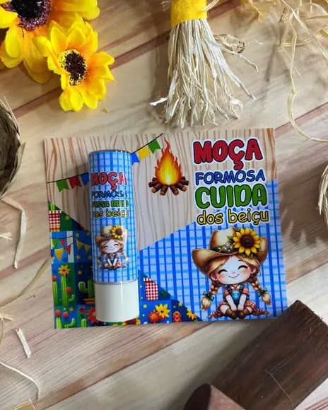Card com Protetor Labial (manteiga de Cacau)- Festa Junina