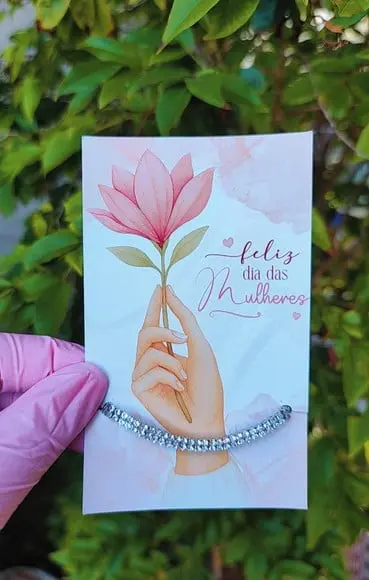 Card com Pulseirinha- Dia da Mulher