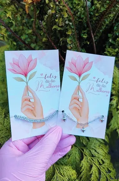 Card com Pulseirinha- Dia da Mulher