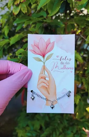 Card com Pulseirinha- Dia da Mulher