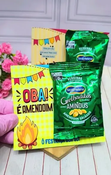 Card com Saquinho de Amendoim- Festa Junina