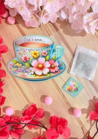 Card com Sachê de Chá- Dia das Mães