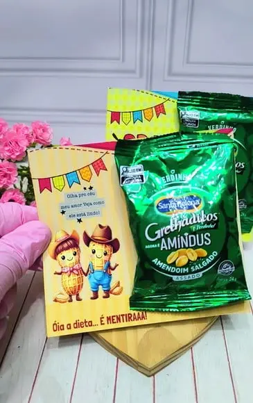 Card com Saquinho de Amendoim- Festa Junina