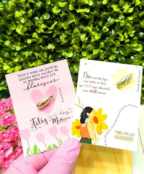 Card com Semente de Girassol- Dia da Mulher