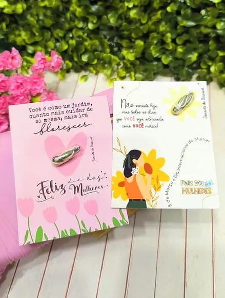 Card com Semente de Girassol- Dia da Mulher