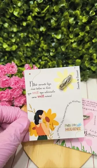Card com Semente de Girassol- Dia da Mulher