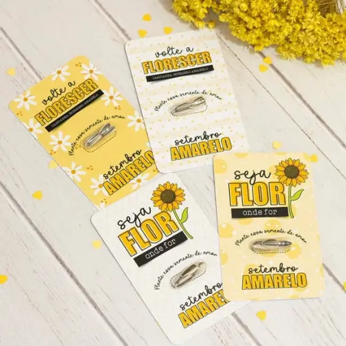 Card com Semente de Girassol- Setembro Amarelo