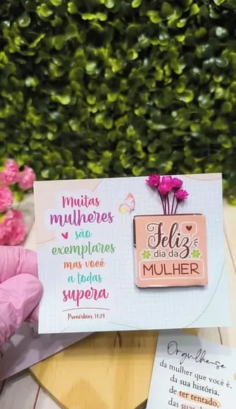 Card com Tablete Cacau Show 5g e Florzinha- Dia da Mulher