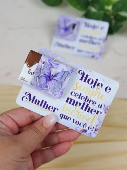 Card com Tablete Cacau Show 5g- Dia da Mulher