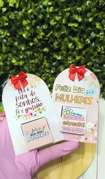 Card com Tablete Cacau Show 5g- Dia da Mulher