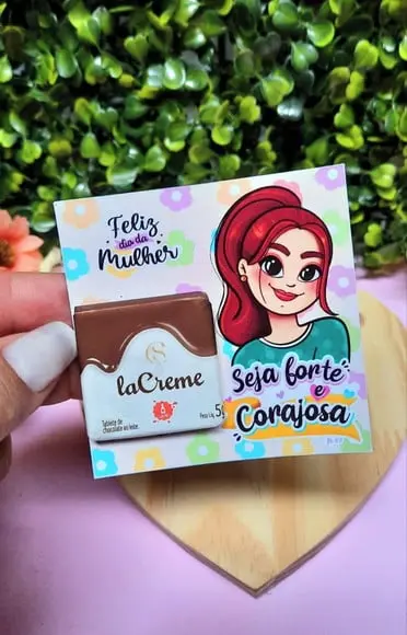 Card com Tablete Cacau Show 5g- Dia da Mulher