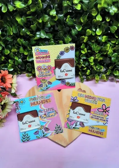 Card com Tablete Cacau Show 5g- Dia da Mulher