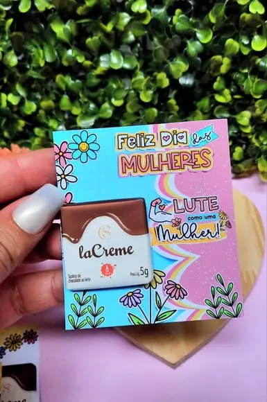 Card com Tablete Cacau Show 5g- Dia da Mulher