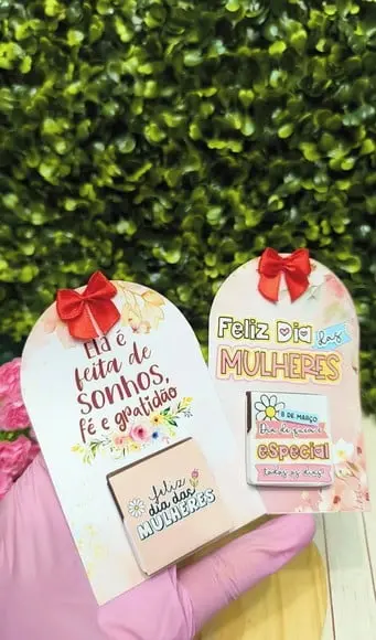 Card com Tablete Cacau Show 5g- Dia da Mulher