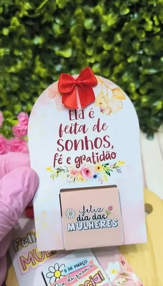 Card com Tablete Cacau Show 5g- Dia da Mulher