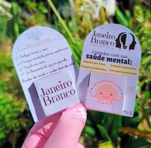Card com Tablete Cacau Show 5g- Janeiro Branco