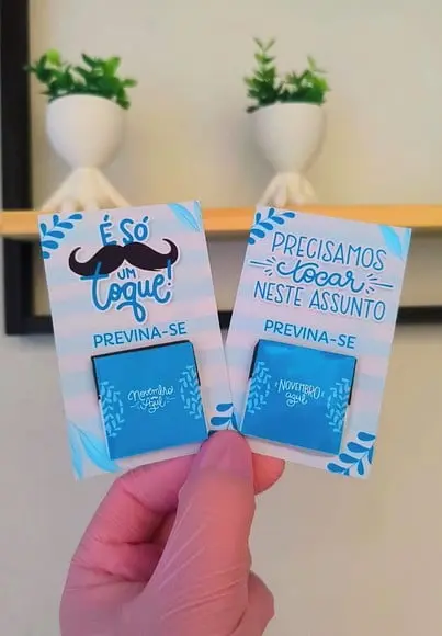 Card com Tablete Cacau Show 5g- Novembro Azul