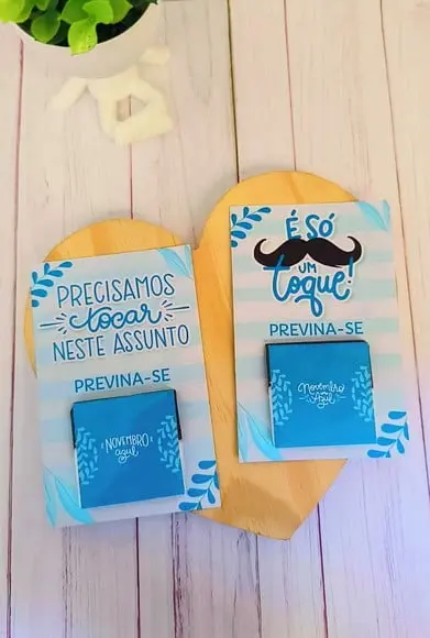 Card com Tablete Cacau Show 5g- Novembro Azul