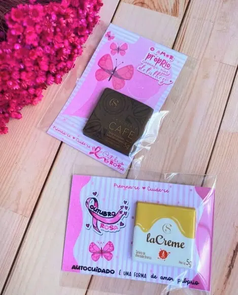 Card com Tablete Cacau Show 5g- Outubro Rosa