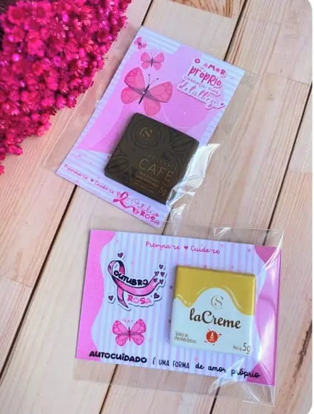 Card com Tablete Cacau Show 5g- Outubro Rosa