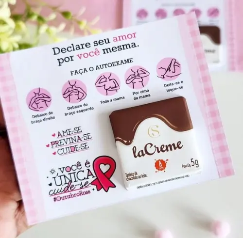 Card com Tablete Cacau Show 5g- Outubro Rosa