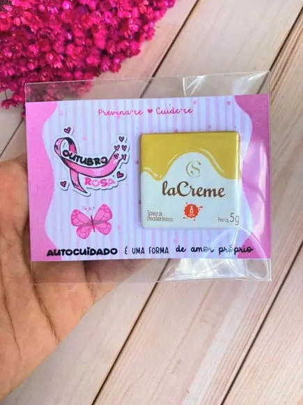Card com Tablete Cacau Show 5g- Outubro Rosa