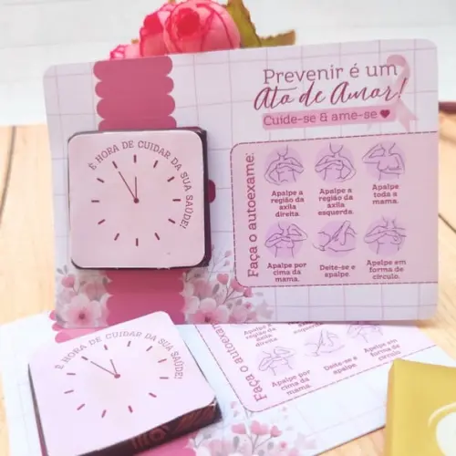 Card com Tablete Cacau Show 5g- Outubro Rosa