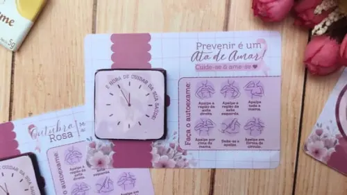Card com Tablete Cacau Show 5g- Outubro Rosa