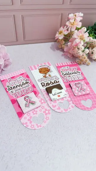 Card com Tablete Cacau Show 5g- Outubro Rosa
