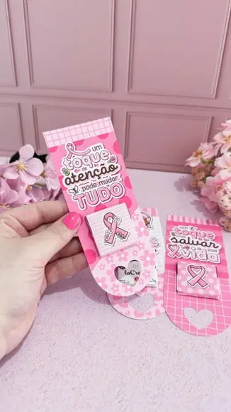 Card com Tablete Cacau Show 5g- Outubro Rosa