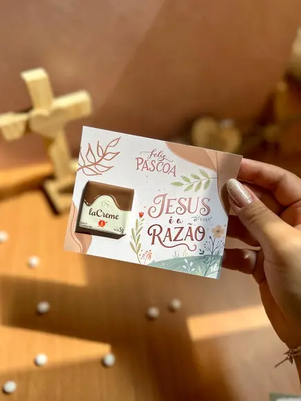 Card com Tablete Cacau Show 5g- Páscoa