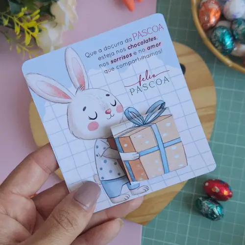 Card com Tablete Cacau Show 5g- Páscoa