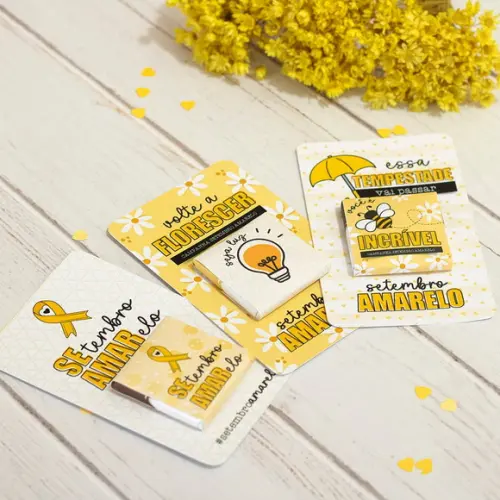Card com Tablete Cacau Show 5g- Setembro Amarelo