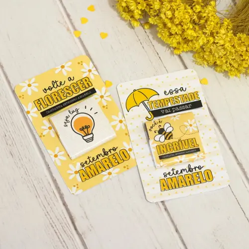 Card com Tablete Cacau Show 5g- Setembro Amarelo