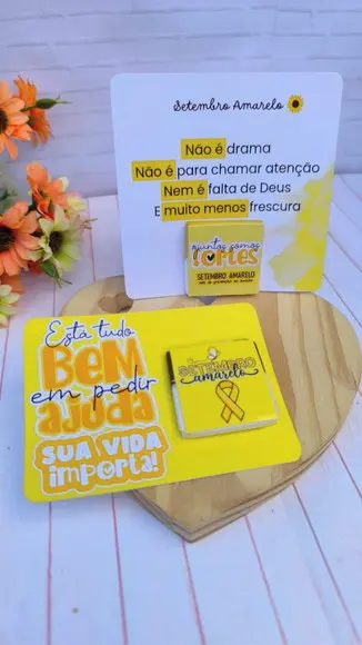 Card com Tablete Cacau Show 5g- Setembro Amarelo