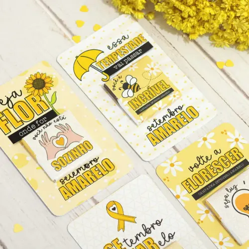 Card com Tablete Cacau Show 5g- Setembro Amarelo
