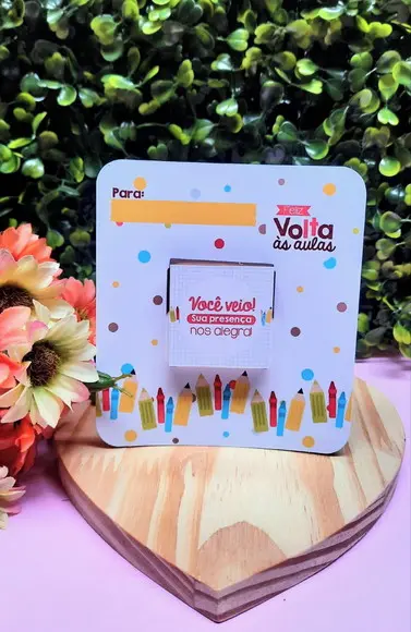 Card com Tablete Cacau Show 5g- Volta Ás Aulas