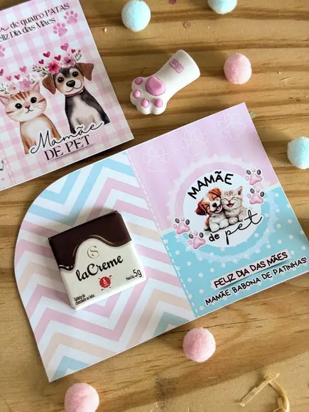 Card com Tablete Cacau Show- Mãe de Pet